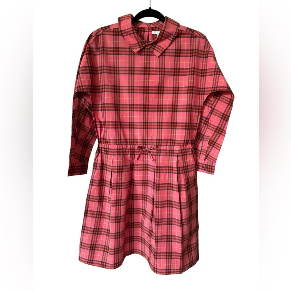 Burberry Pink Plaid Long Sleeve coral red kids Dress size 14y US